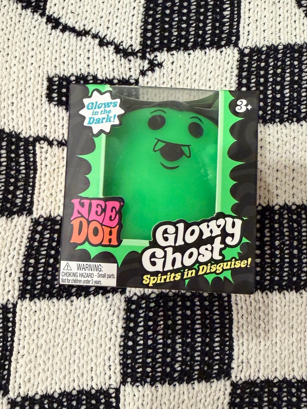 NeeDoh Glowy Ghost - Green Vampire - Glows in the Dark - NEW